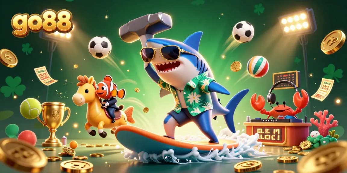 Engage with go88's vibrant gaming scene featuring exciting characters and dynamic casino elements.