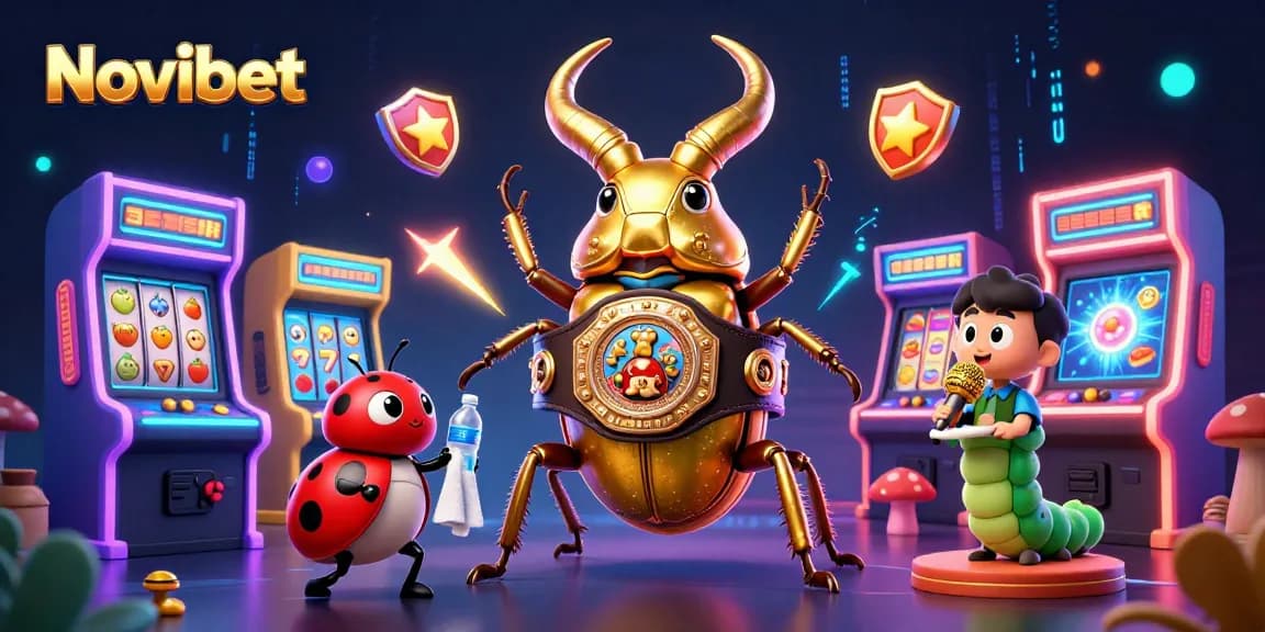 Experience thrilling gameplay with Novibet's vibrant casino atmosphere and dynamic characters.