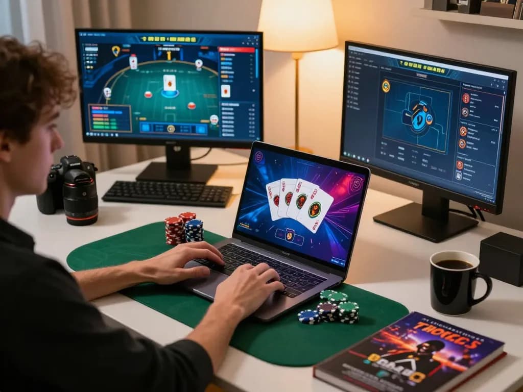 Sunwin engages players in strategic online poker gameplay at home with vibrant card visuals.