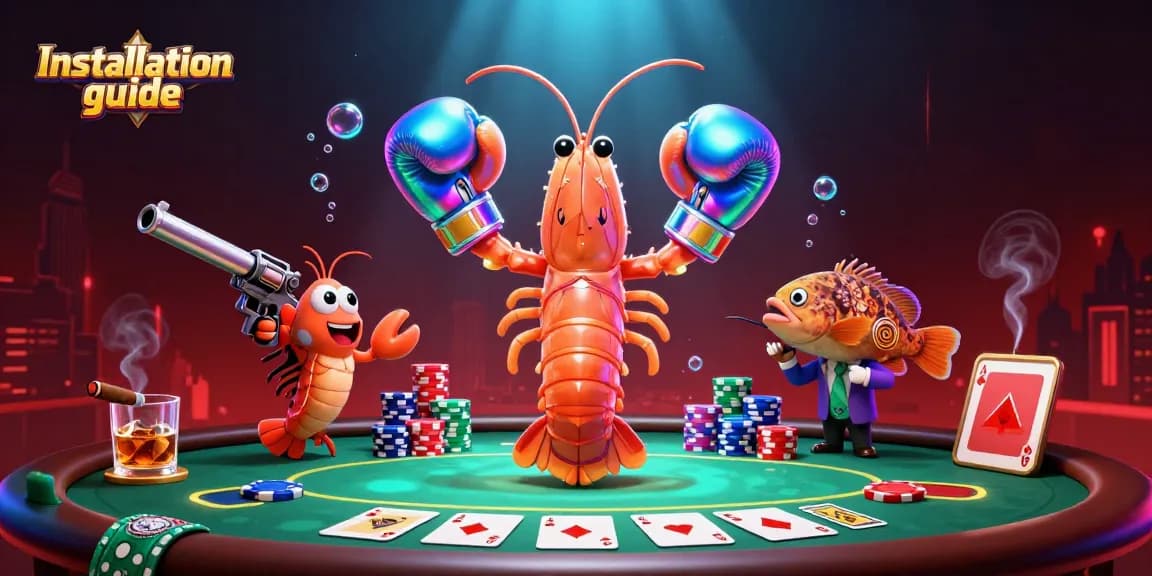 Engage in gaming strategies with this vibrant Installation guide illustration showcasing poker dynamics.