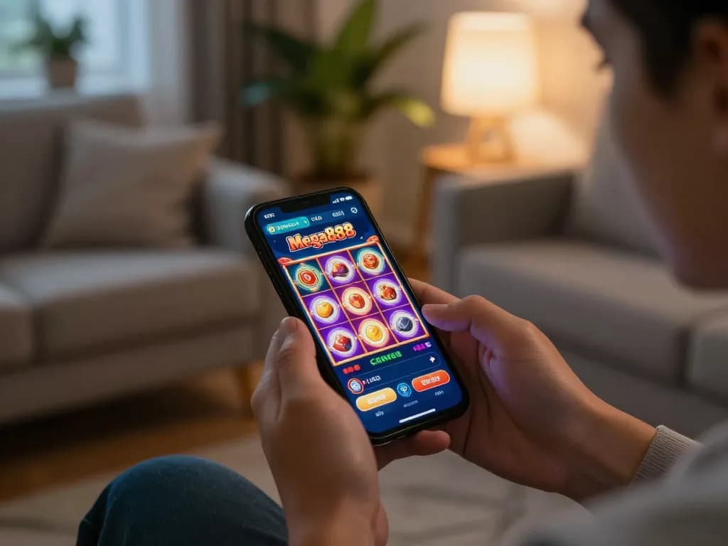 Setup now for engaging gameplay on the Mega888 mobile app in a cozy home environment