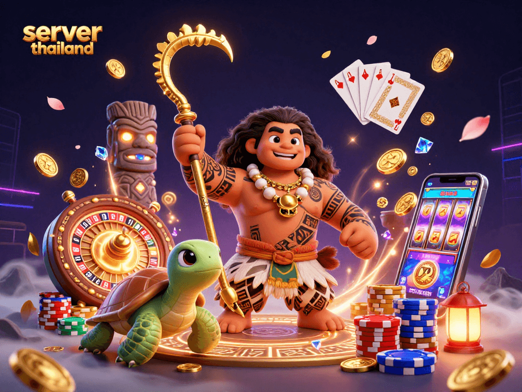 Engage players with server thailand in this vibrant casino scene showcasing winning elements.