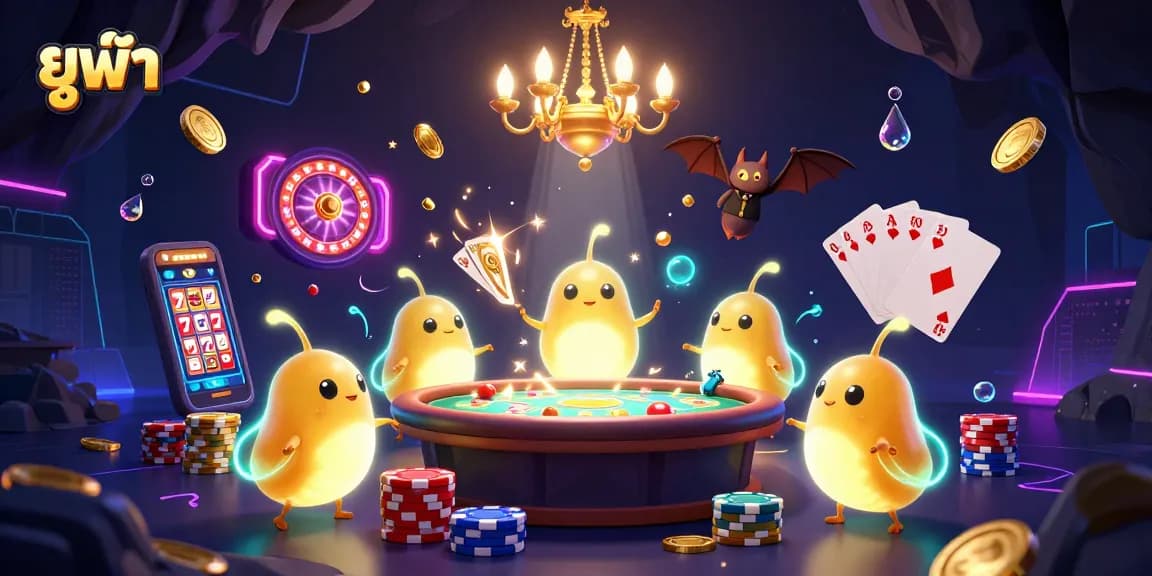 Experience the thrill of ยูฟ่า casino gaming with vibrant glowworms lighting up a fantasy cave.