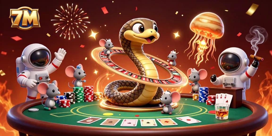 Bet on 7M's thrilling cosmic roulette wheel with a Saturn snake and astronaut mice!