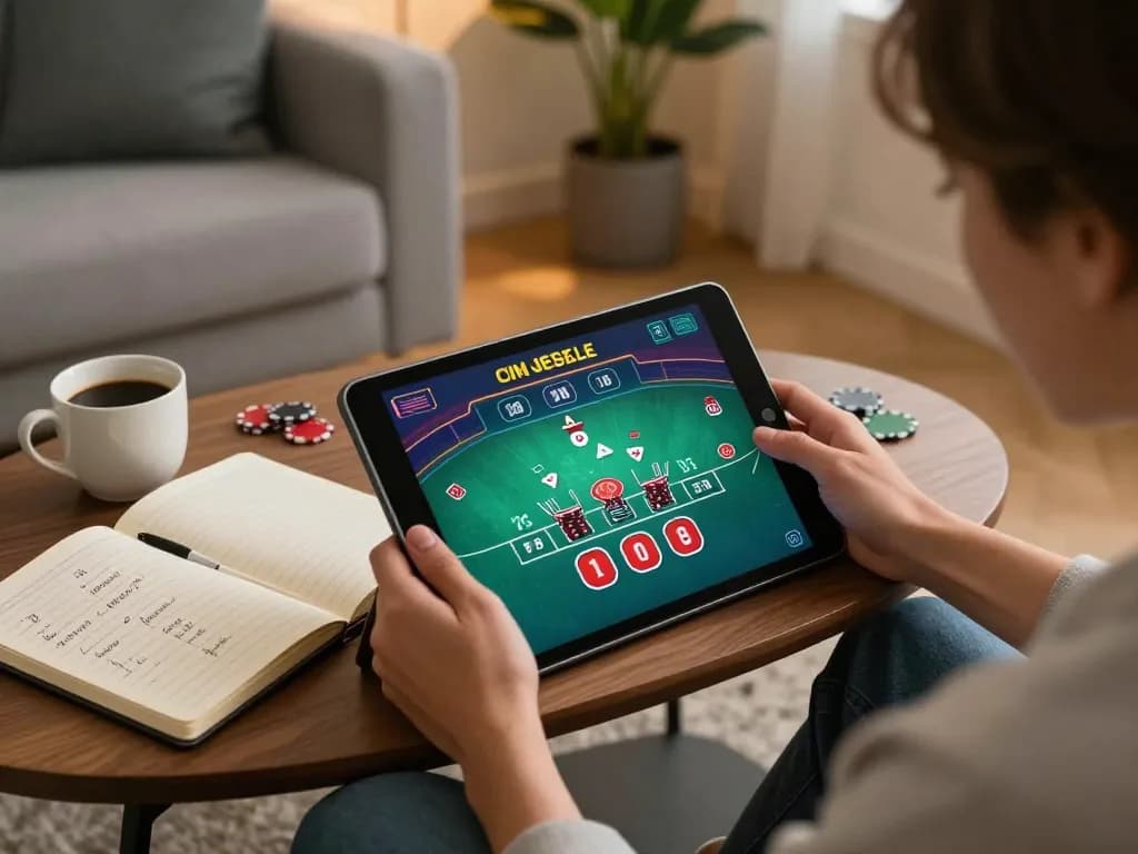 Engaging with online blackjack at https://ulat123g.com/ in a cozy home setting with strategies