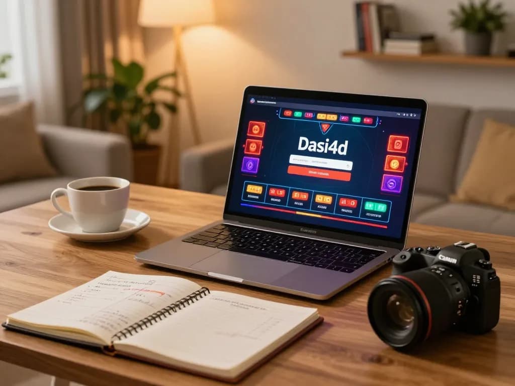 dasi4d login di layar laptop dalam pengaturan permainan di rumah yang hangat, meningkatkan pengalaman pengguna dan kenyamanan untuk perjudian online.