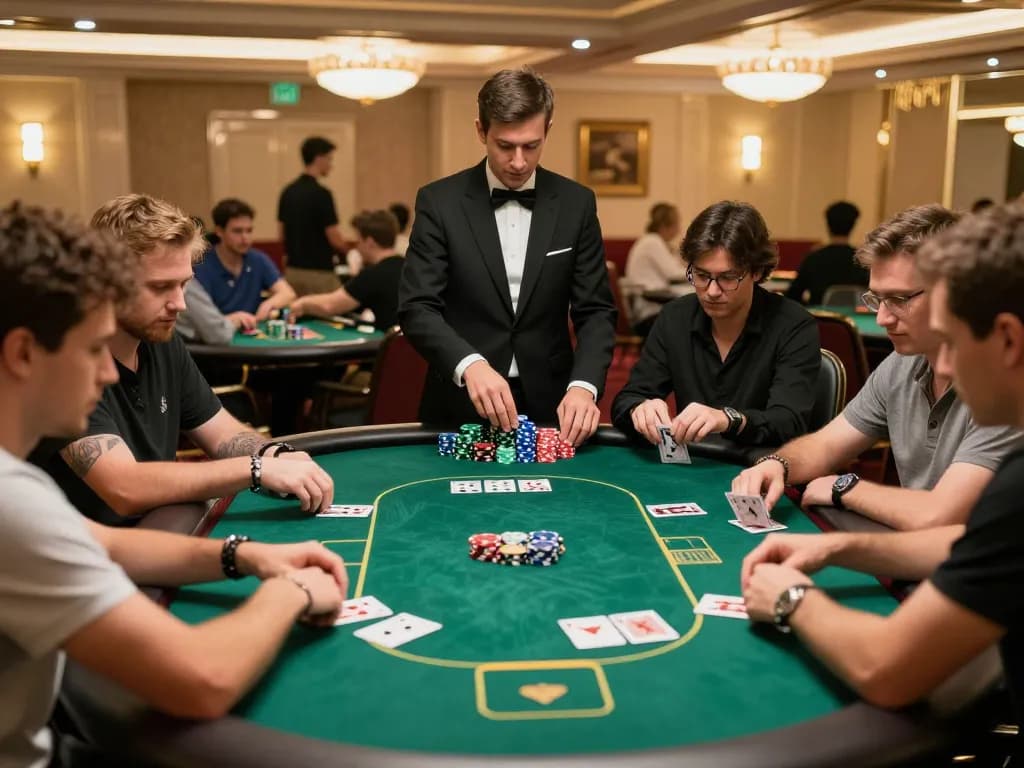 Aksi poker yang menarik di meja utama yang menampilkan permainan strategis, dapat dilihat di https://www.youngsmarts.com/download.htm.