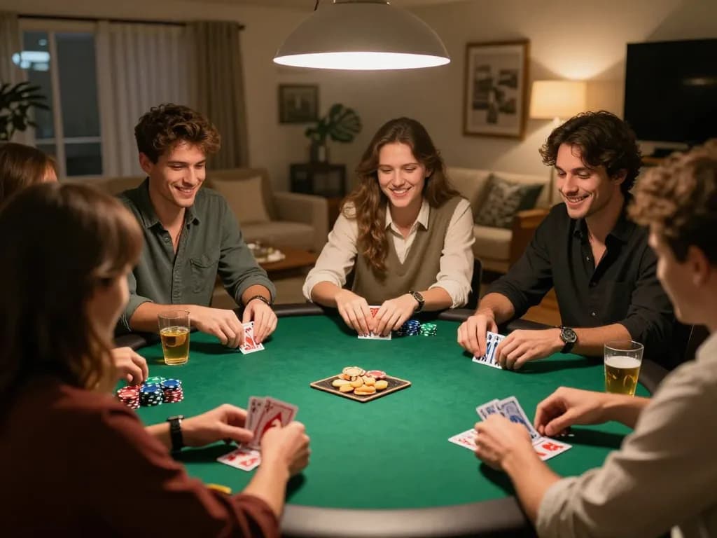 Engaging poker night with friends featuring Jeetbuzz 88, strategic gameplay, and friendly competition.