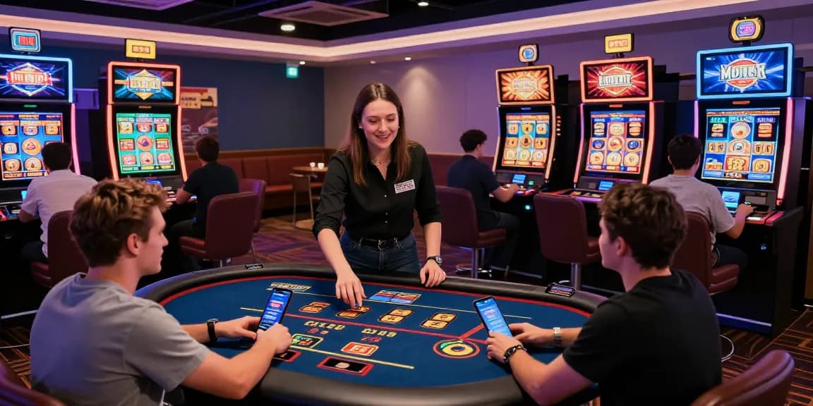 Players enjoying live games and slots at vibrant credit card casinos, showcasing the thrill of online gambling.