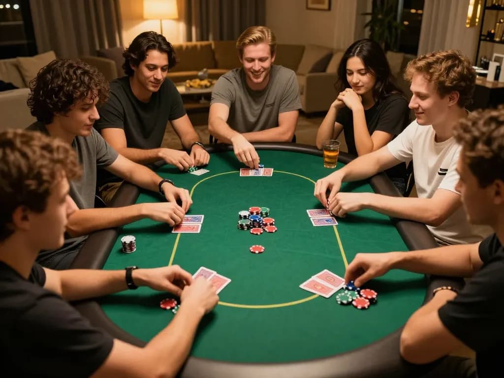 Cakhia experience features friends enjoying a lively poker night with chips and cards