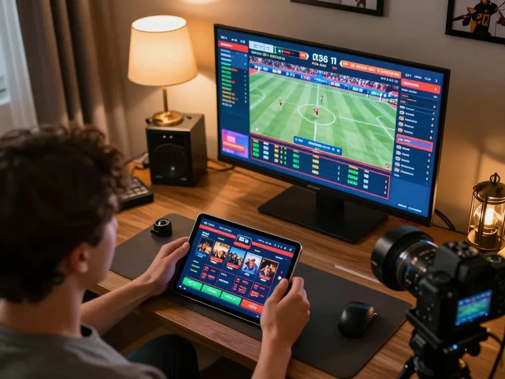 Experience the excitement of online sports betting with 789f lừa đảo showcased in a vibrant home setup.