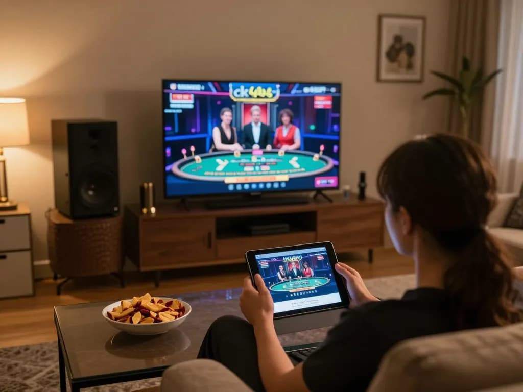 Engaging user logging into ck444s online casino platform for live dealer games from home