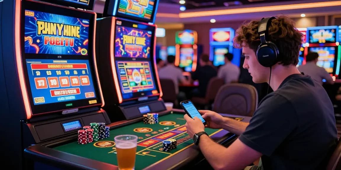 Exciting scene at a credit card casino with players enjoying games, https://being-there.org.uk highlighted in a lively atmosphere.