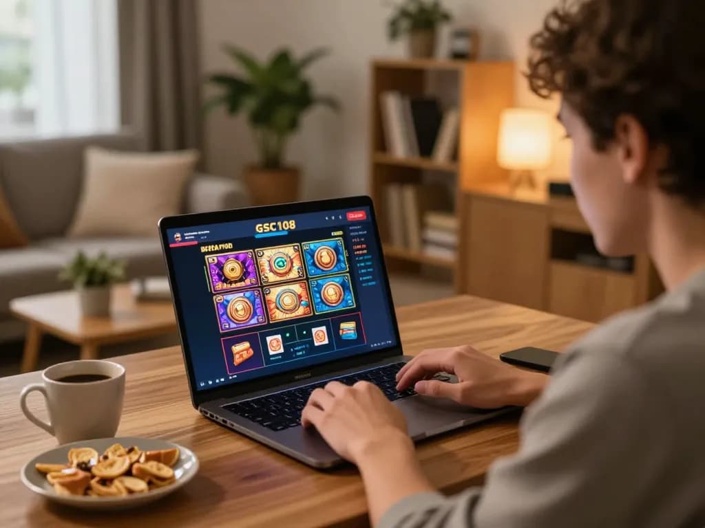Mainkan slot online Gsc108 Daftar dari rumah, nikmati pengalaman bermain yang nyaman dengan laptop.