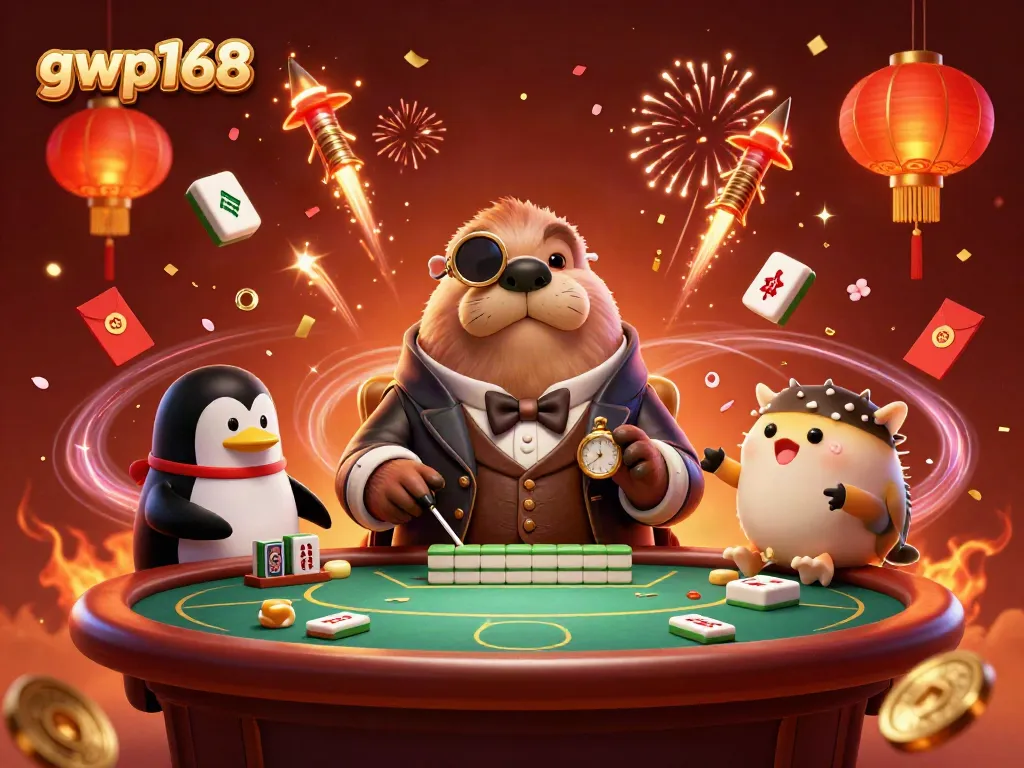 Bermain di kasino GWP168 bersama walrus jolly dan penguin dealer dengan suasana meriah.