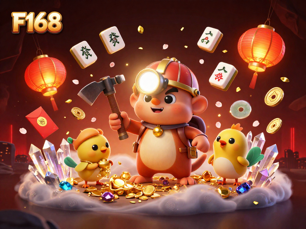 Experience exhilarating winning moments at F168 with a treasure hunter mole and golden rewards.