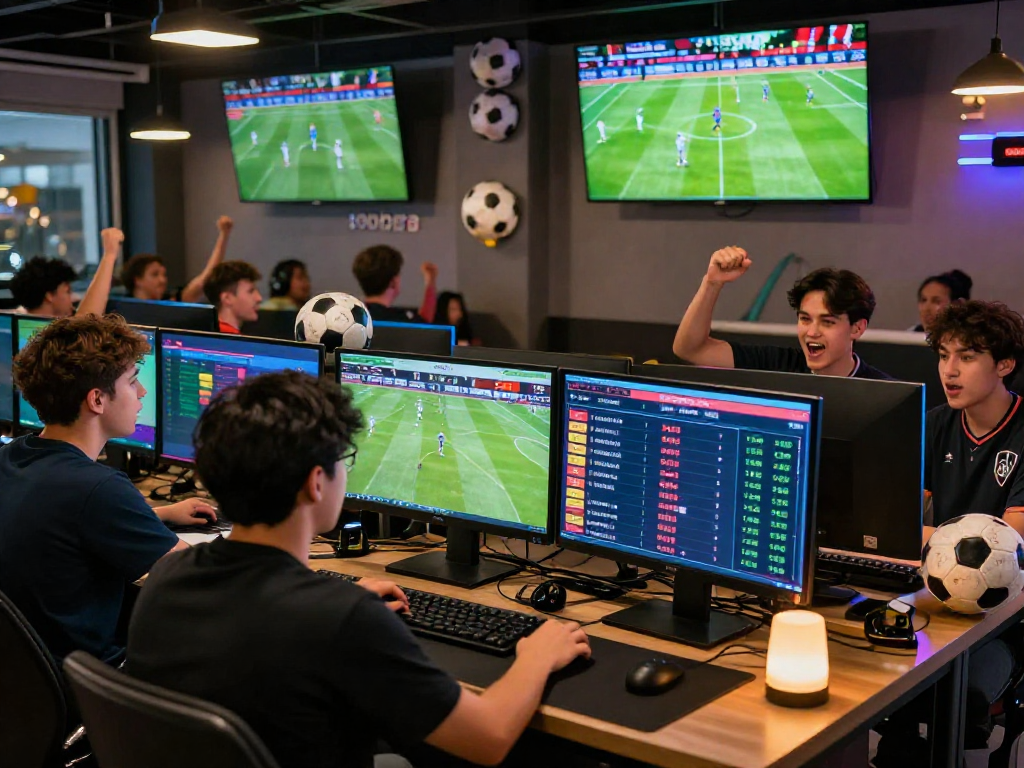 Exciting sbobet betting scene with players engaging in live sports betting for World Cup 2026.