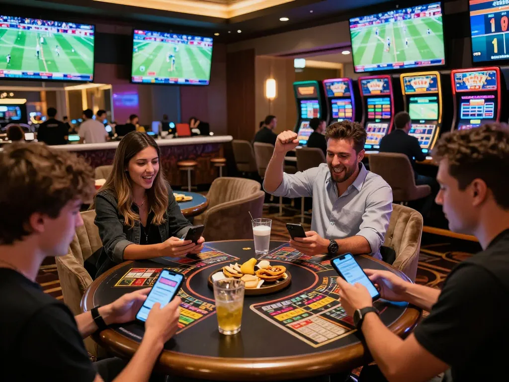 god55vn online sports betting excitement with patrons engaging in live action.