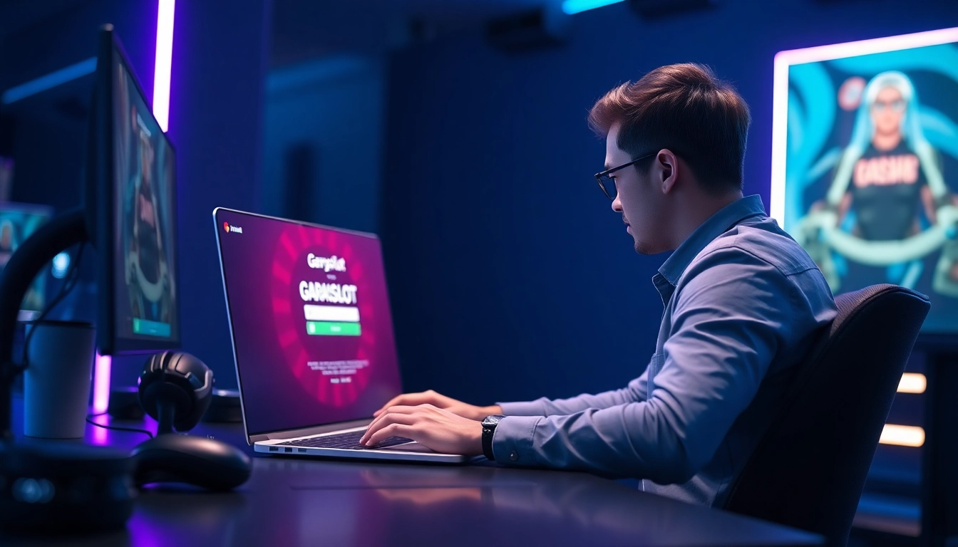 Masuk ke garasislot login dengan akses cepat dan aman, di meja kerja modern.