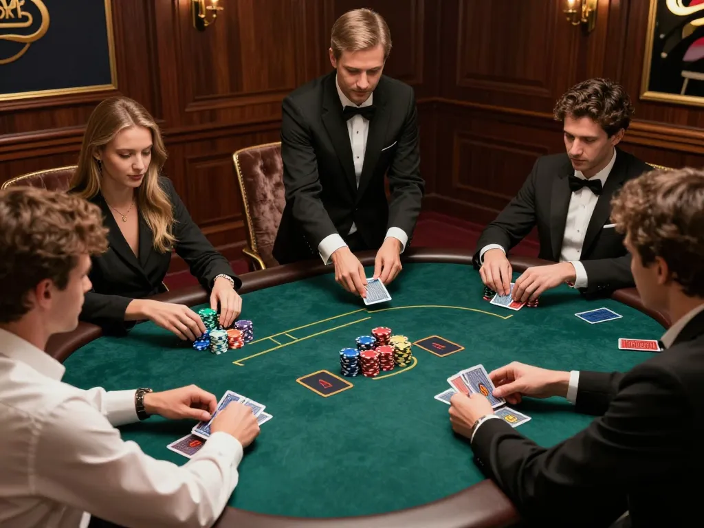 Players enjoying an elevated poker game at a luxurious casino table showcasing TT88 chip strategies.