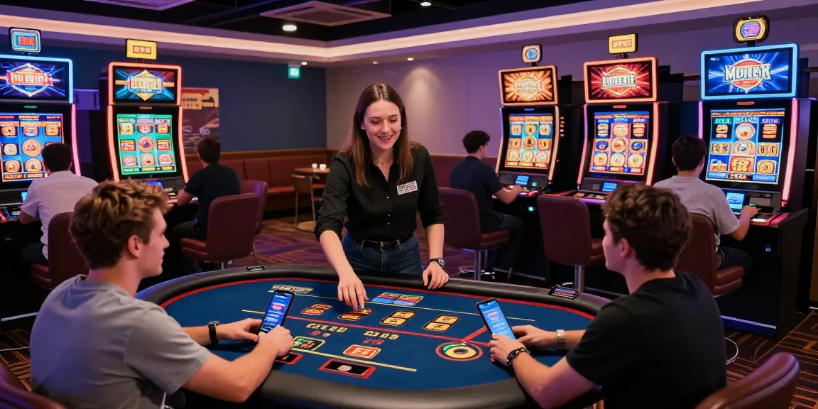 Players enjoying live games and slots at vibrant credit card casinos, showcasing the thrill of online gambling.