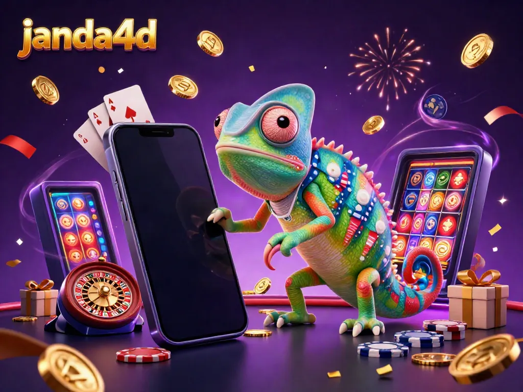janda4d menarik perhatian pemain dengan ilustrasi kasino 3D yang meriah dan penuh warna.