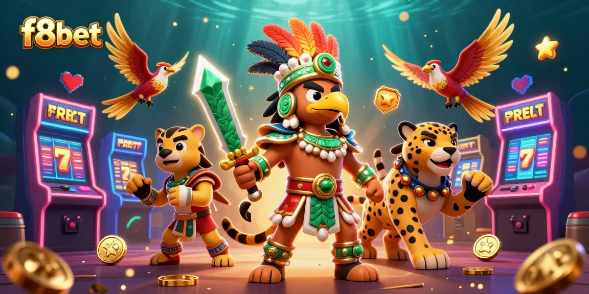 Experience thrilling wins with f8bet’s vibrant casino games illustrated in a dynamic scene.