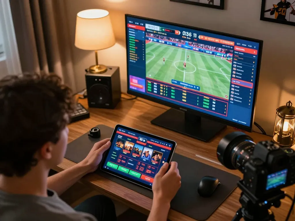 Experience the excitement of online sports betting with 789f lừa đảo showcased in a vibrant home setup.
