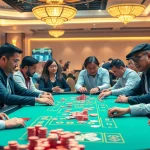 Engaging players at a Tool xổ số siêu tốc game table in a vibrant casino atmosphere.