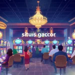 Experience the excitement of situs gacor with players enjoying vibrant slot machines.