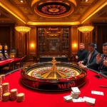 Engaging gambling scene with NHÀ CÁI VT88 poker chips and roulette wheel, capturing excitement and luxury.