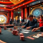 Engaged players at a j88 casino poker table, highlighting high-stakes excitement and professional gameplay.