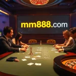 Experience high-stakes poker action at mm88 com with vibrant slot machines and elegant players.