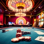 Experience a thrilling poker game at Bem88, featuring vibrant colors and luxurious casino elements.