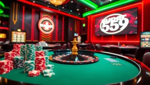 Capture the essence of Super59 daftar with vibrant casino activities and winning moments.