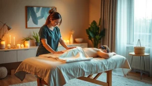Experience ultimate relaxation with 오산출장마사지 in a soothing home setting featuring a professional therapist.