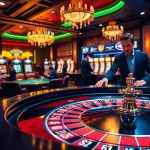 Navigating the exhilarating experience of daftar nekatwin at a luxurious casino table with vibrant roulette accents.