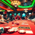 參與優塔娛樂城中的激動人心的賭博場景，聚焦於遊戲桌和玩家。