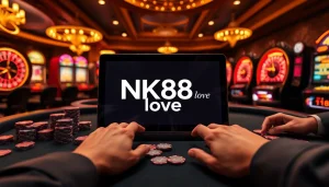 Engaging NK88 love online casino interface showcasing strategic betting and dynamic roulette action