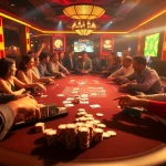 Menang dalam taruhan inultogel yang penuh warna di meja kasino yang ceria.