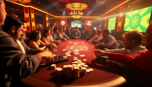 Menang dalam taruhan inultogel yang penuh warna di meja kasino yang ceria.