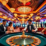 View of a lively Singapore Casino Site with a roulette table and vibrant lighting.