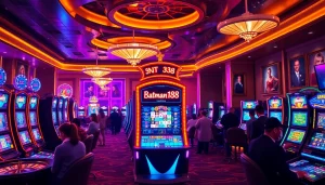 Experience the thrill of winning at Batman138 with luxurious slot machines and vibrant casino ambiance.